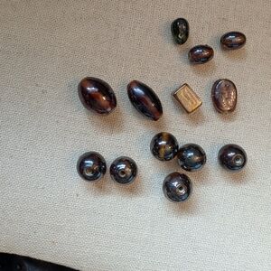 Mixed Dark Brown Glass Beads - Assorted  Shapes #18